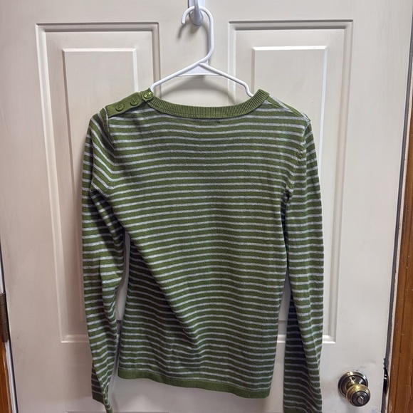 Vintage Tommy Hilfiger Green and Gray Preppy Striped Lightweight Sweater size XS - Picture 3 of 8